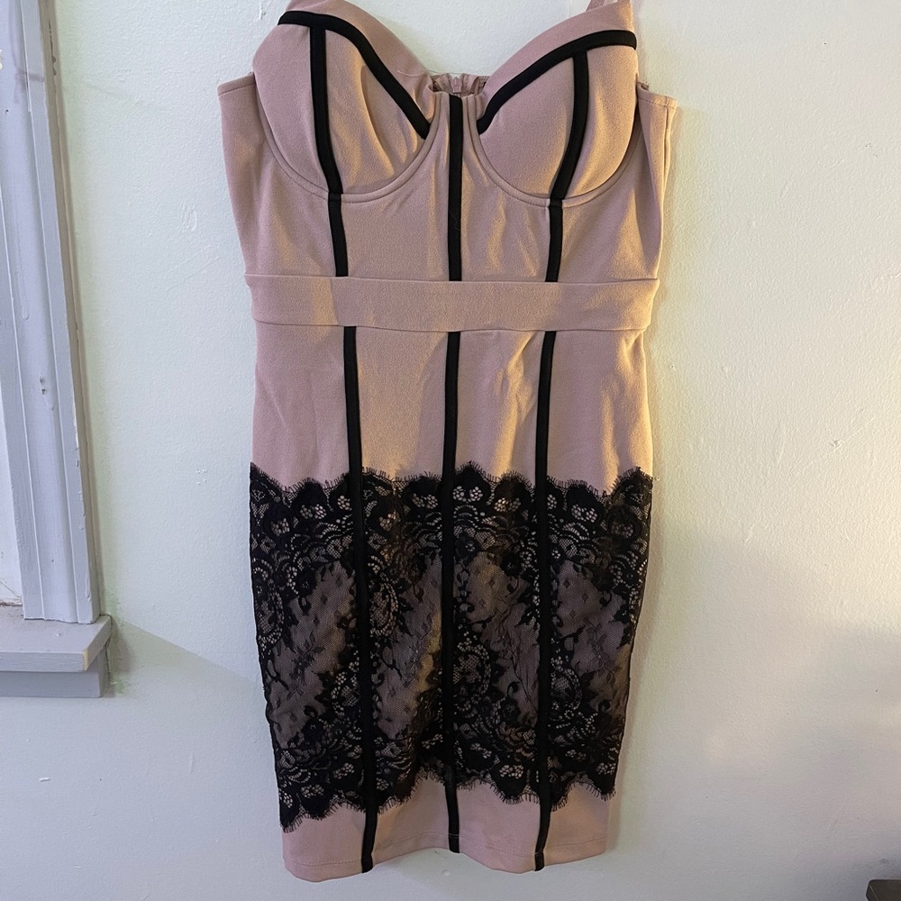 Pink dress with lace